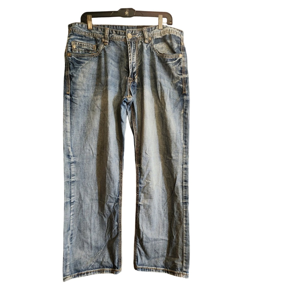 T.K. Axel Jeans Mens 34x30 Blue Excellent Relaxed Straight Treadwell Madison SEO